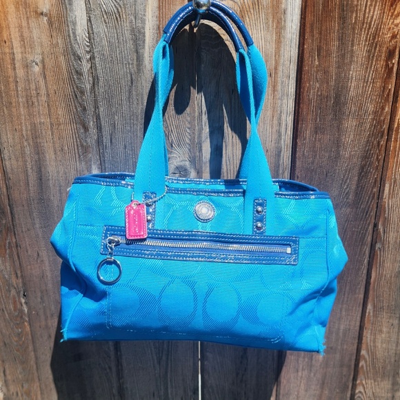 Bright Blue Coach Purse - Picture 14 of 16